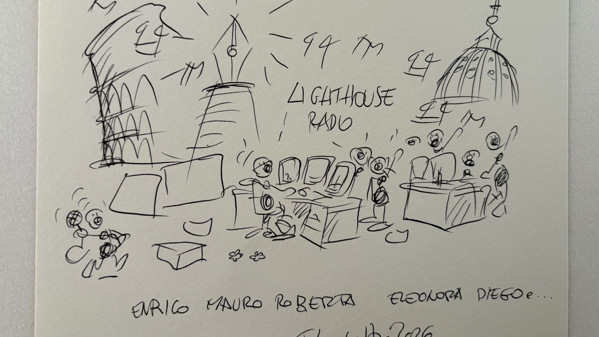 Quando l’arte incontra la radio: lo schizzo esclusivo di Fabio Vettori per Lighthouse Radio