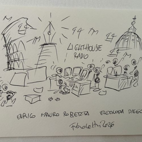 Quando l’arte incontra la radio: lo schizzo esclusivo di Fabio Vettori per Lighthouse Radio
